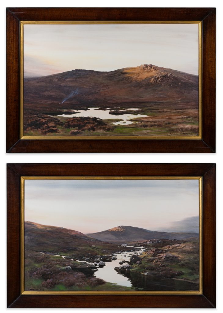 “Evening on the Cherry Brook, Dartmoor & Evening under Great Lynx Tor, Dartmoor (1904)”